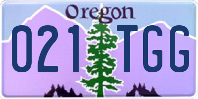 OR license plate 021TGG