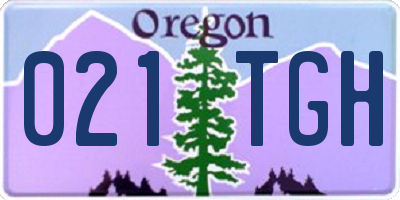 OR license plate 021TGH