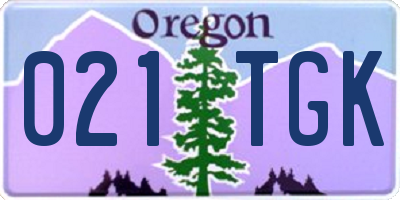 OR license plate 021TGK