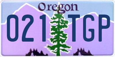 OR license plate 021TGP