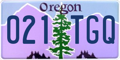 OR license plate 021TGQ