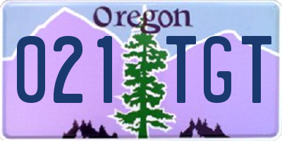 OR license plate 021TGT