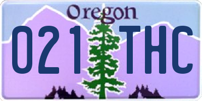 OR license plate 021THC