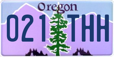 OR license plate 021THH