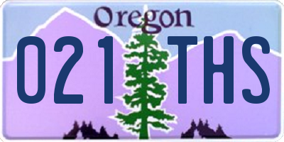 OR license plate 021THS