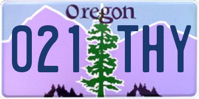 OR license plate 021THY