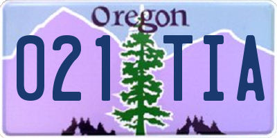 OR license plate 021TIA