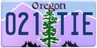 OR license plate 021TIE