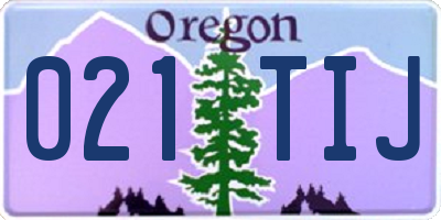 OR license plate 021TIJ