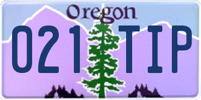OR license plate 021TIP