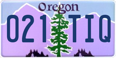 OR license plate 021TIQ