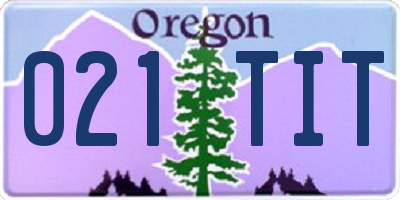 OR license plate 021TIT