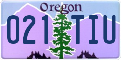 OR license plate 021TIU