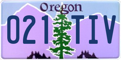OR license plate 021TIV