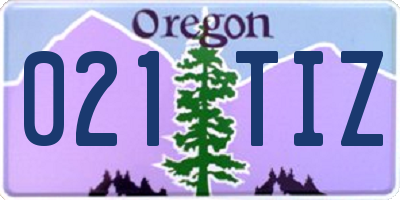 OR license plate 021TIZ