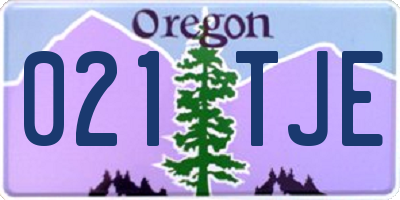 OR license plate 021TJE
