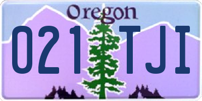 OR license plate 021TJI