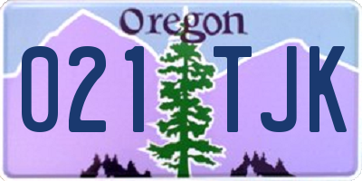 OR license plate 021TJK