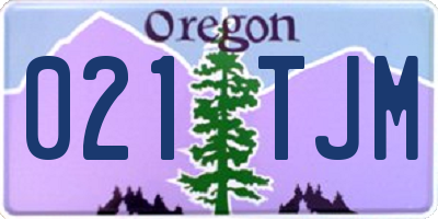 OR license plate 021TJM