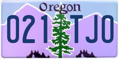 OR license plate 021TJO
