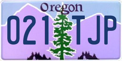 OR license plate 021TJP