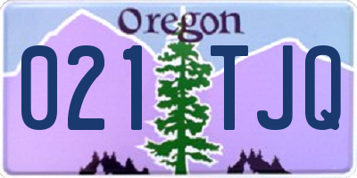 OR license plate 021TJQ