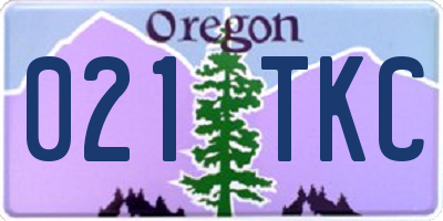 OR license plate 021TKC