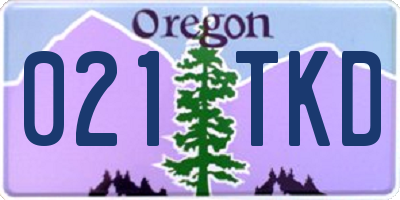 OR license plate 021TKD