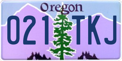 OR license plate 021TKJ