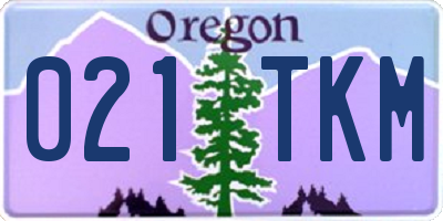 OR license plate 021TKM