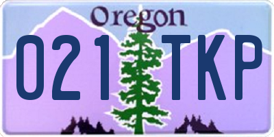 OR license plate 021TKP