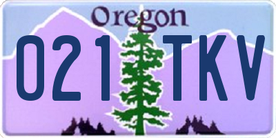 OR license plate 021TKV
