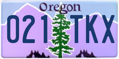 OR license plate 021TKX