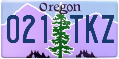 OR license plate 021TKZ