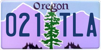 OR license plate 021TLA
