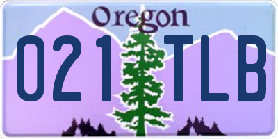 OR license plate 021TLB