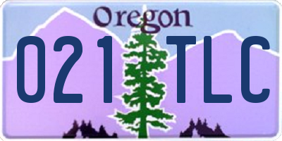 OR license plate 021TLC