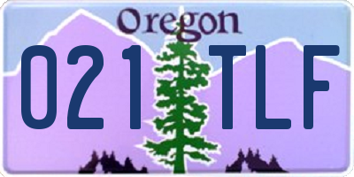 OR license plate 021TLF
