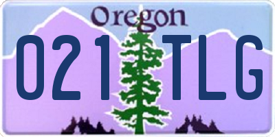 OR license plate 021TLG