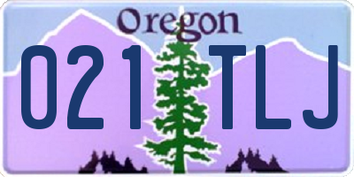 OR license plate 021TLJ