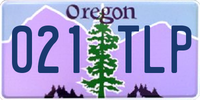 OR license plate 021TLP