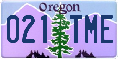OR license plate 021TME