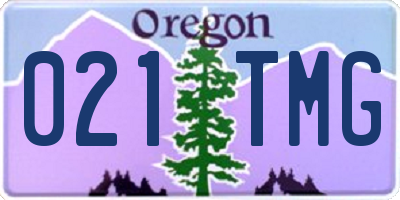 OR license plate 021TMG