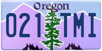 OR license plate 021TMI