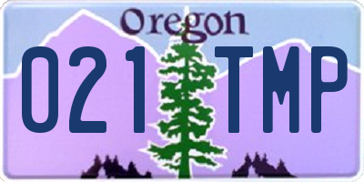 OR license plate 021TMP