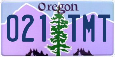 OR license plate 021TMT