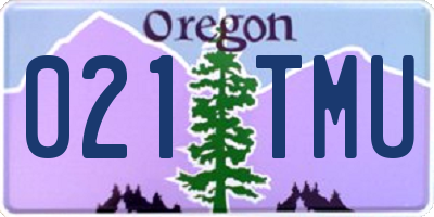 OR license plate 021TMU