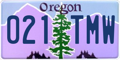 OR license plate 021TMW