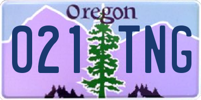 OR license plate 021TNG