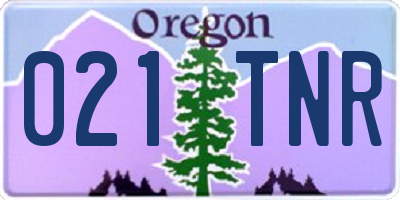 OR license plate 021TNR